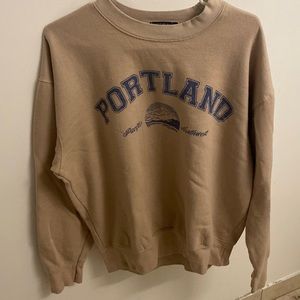 Nasty gal beige Portland crew neck sweatshirt size L
